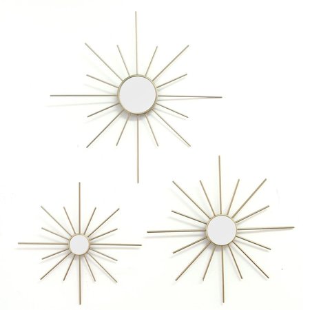 KD ESTANTERIA Gold Mirror Burst Wall Decor - Set of 3 KD2627090